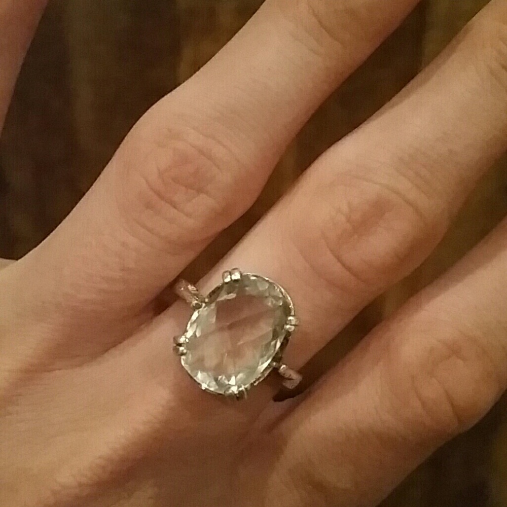 Green Amethyst Pure Silver Ring